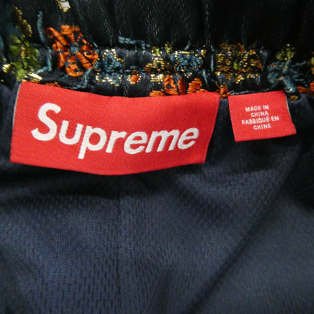 Supreme シュプリーム 26SS FLORAL JACQUARD SHORT フローラル ジャガード ショーツ 花柄 ロゴ刺繍 ハーフパンツ ネイビー系 XL【中古】