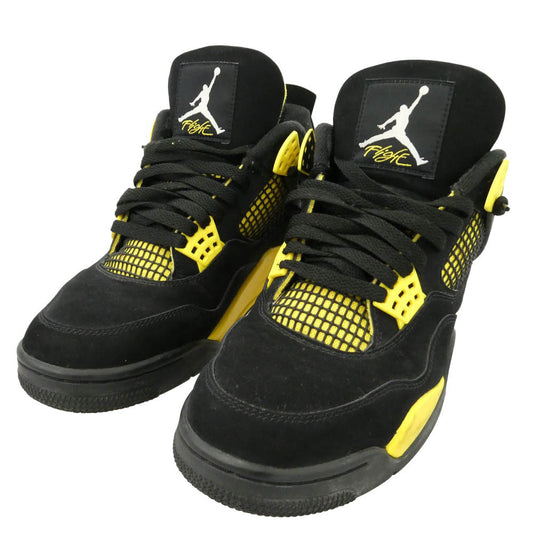 NIKE ナイキ DH6927-017 Air Jordan 4 Retro Thunder AJ4 エアジョーダン サンダー スニーカー ブラック系 イエロー系 27.5cm【中古】