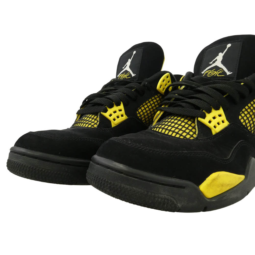NIKE ナイキ DH6927-017 Air Jordan 4 Retro Thunder AJ4 エアジョーダン サンダー スニーカー ブラック系 イエロー系 27.5cm【中古】