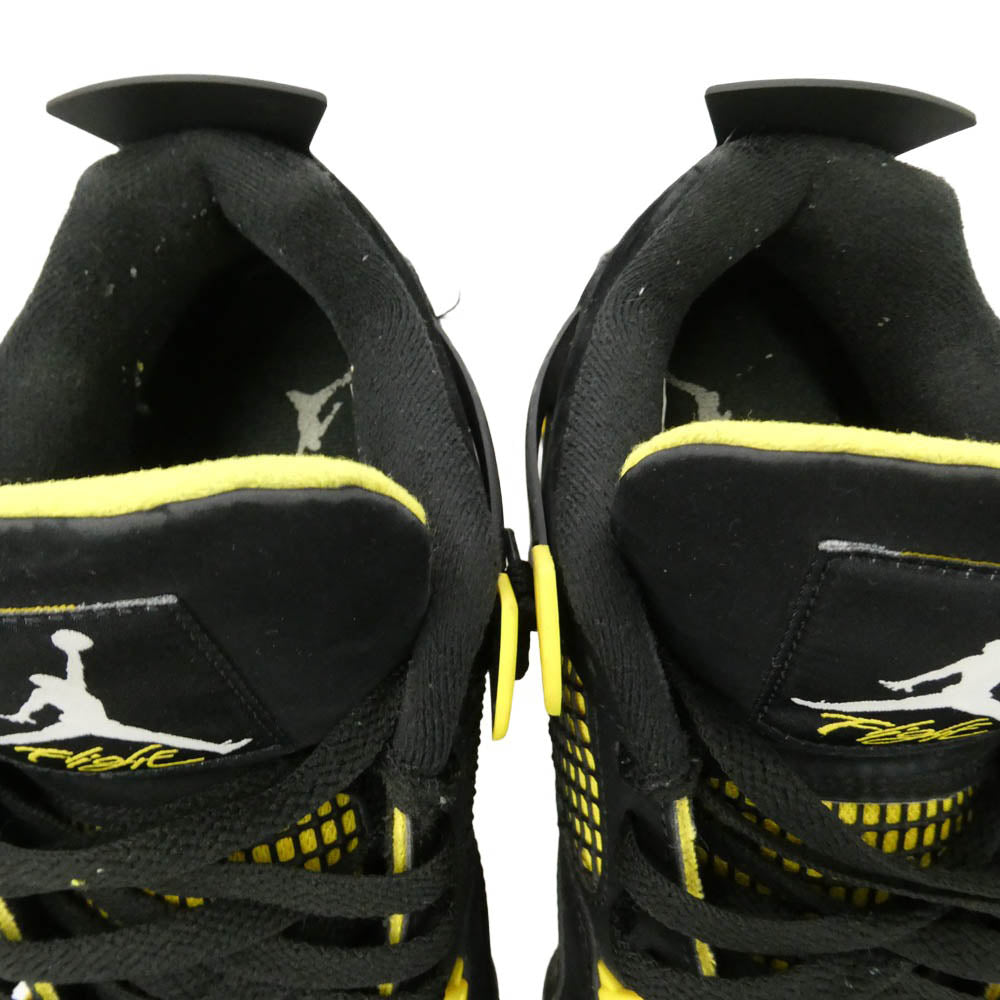 NIKE ナイキ DH6927-017 Air Jordan 4 Retro Thunder AJ4 エアジョーダン サンダー スニーカー ブラック系 イエロー系 27.5cm【中古】