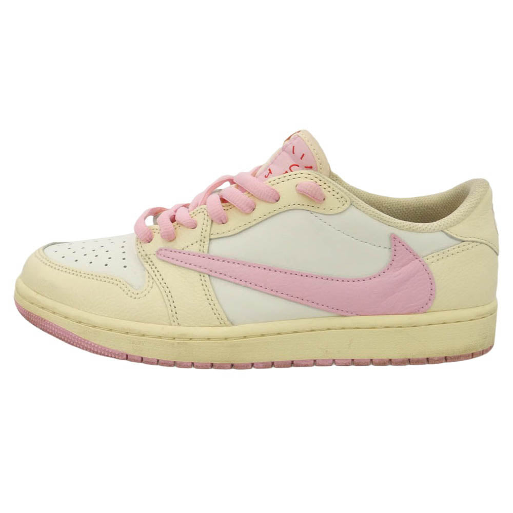 NIKE ナイキ IQ7604-101 × Travis Scott トラヴィススコット 【フェイクバスターズ鑑定済】Air Jordan 1 Retro Low OG Sail Tropical Pink AJ1 エアジョーダン ロー スニーカー マルチカラー系 27cm【中古】