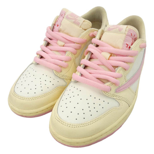 NIKE ナイキ IQ7604-101 × Travis Scott トラヴィススコット 【フェイクバスターズ鑑定済】Air Jordan 1 Retro Low OG Sail Tropical Pink AJ1 エアジョーダン ロー スニーカー マルチカラー系 27cm【中古】