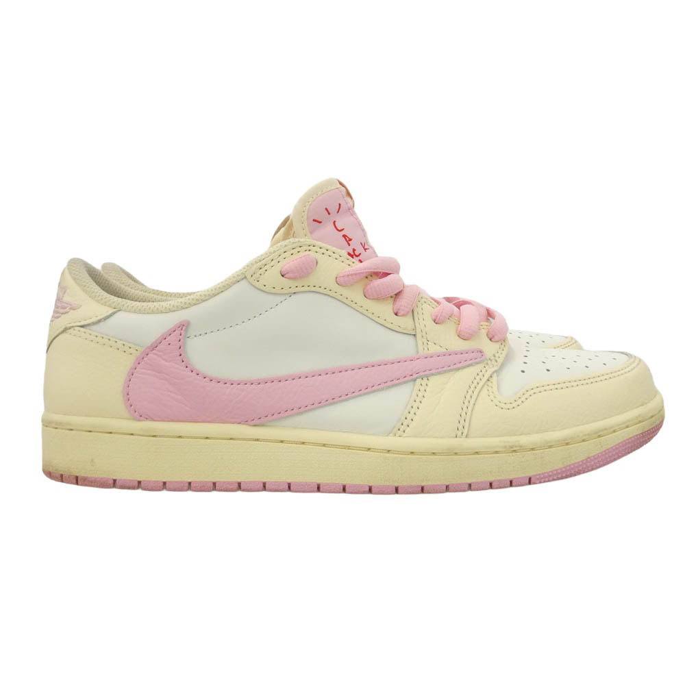 NIKE ナイキ IQ7604-101 × Travis Scott トラヴィススコット 【フェイクバスターズ鑑定済】Air Jordan 1 Retro Low OG Sail Tropical Pink AJ1 エアジョーダン ロー スニーカー マルチカラー系 27cm【中古】