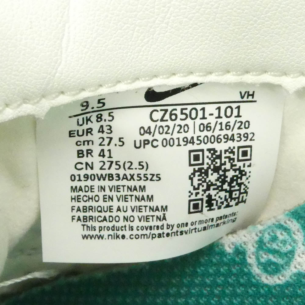 NIKE ナイキ CZ6501-101 × Kasina カシナ【フェイクバスターズ鑑定済】 Dunk Low ダンク ロー スニーカー ホワイト系 グリーン系 27.5cm【中古】