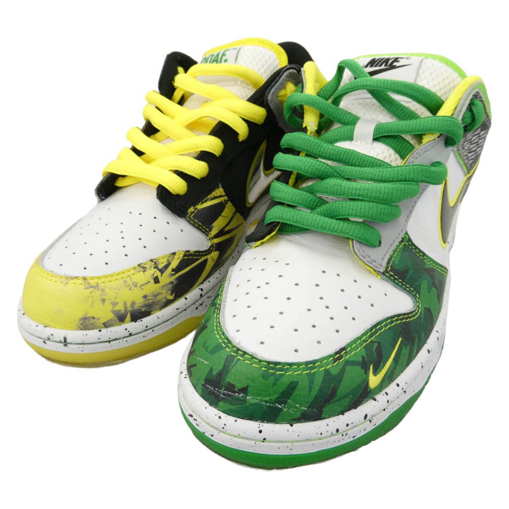 NIKE ナイキ HV1454-100 Dunk Low What The Ducks Away 【フェイクバスターズ鑑定済】ダンク ロー スニーカー グリーン系 ホワイト系 イエロー系 27.5cm【中古】