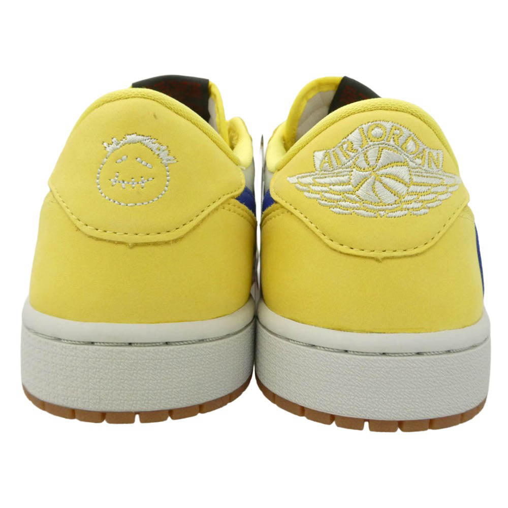 NIKE ナイキ DZ4137-700 × Travis Scott トラヴィススコット 【フェイクバスターズ鑑定済】 Women's Air Jordan 1 Retro Low OG Canary AJ1 ウィメンズ エアジョーダン ロー スニーカー イエロー系 ブルー系 27.5cm【新古品】【未使用】【中古】