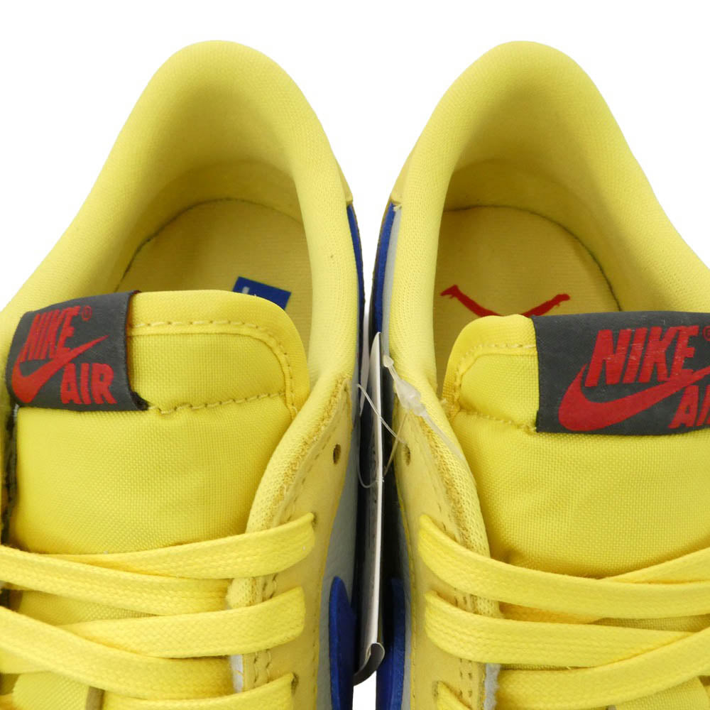 NIKE ナイキ DZ4137-700 × Travis Scott トラヴィススコット 【フェイクバスターズ鑑定済】 Women's Air Jordan 1 Retro Low OG Canary AJ1 ウィメンズ エアジョーダン ロー スニーカー イエロー系 ブルー系 27.5cm【新古品】【未使用】【中古】