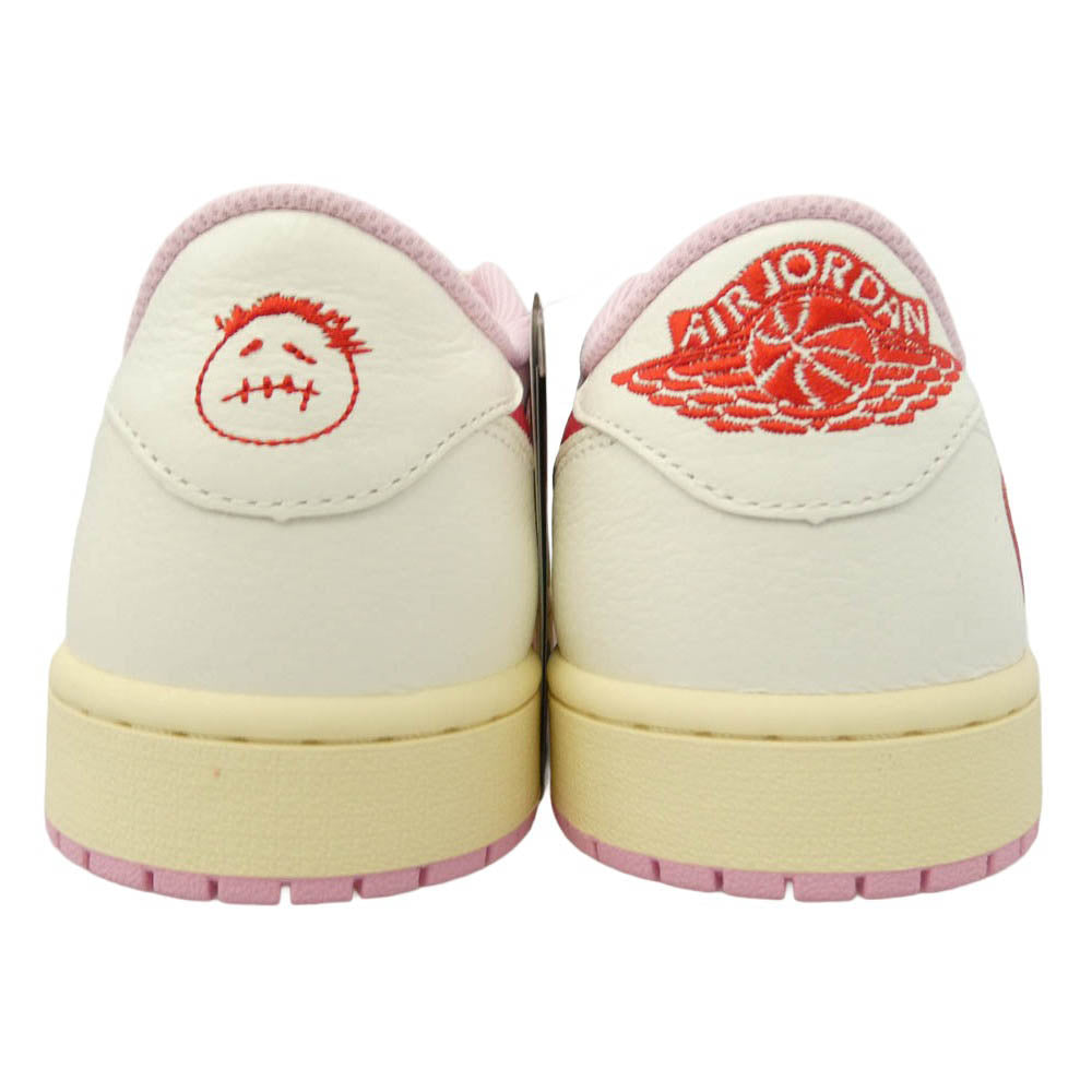NIKE ナイキ IQ7604-101 × Travis Scott トラヴィススコット 【フェイクバスターズ鑑定済】Air Jordan 1 Retro Low OG Sail Tropical Pink AJ1 エアジョーダン ロー スニーカー ピンク系 ホワイト系 27.5cm【新古品】【未使用】【中古】