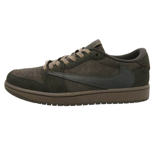NIKE ナイキ DM7866-202 × Travis Scott トラヴィススコット【フェイクバスターズ鑑定済】Air Jordan 1 Low OG SP Velvet Brown and Dark Mocha AJ1 エアジョーダン ロー スニーカー ダークブラウン系 27.5cm【新古品】【未使用】【中古】