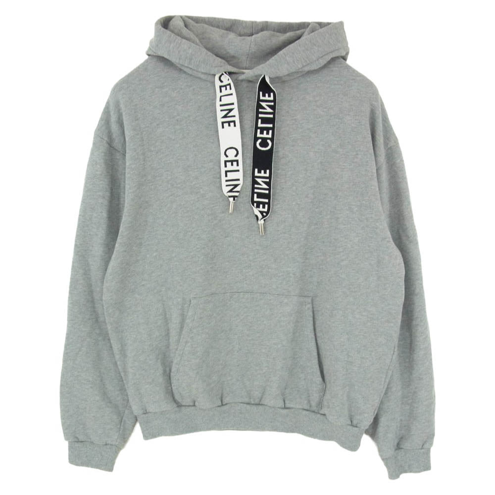 CELINE セリーヌ 2Y468670Q Loose Hoodie コットンフリース ルーズ フーディー プルオーバー パーカー グレー系 L【中古】