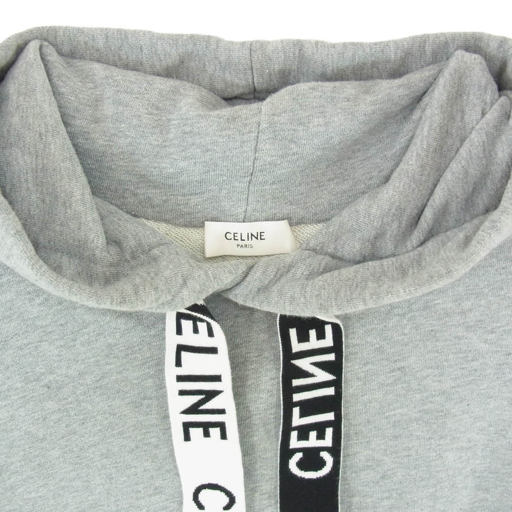 CELINE セリーヌ 2Y468670Q Loose Hoodie コットンフリース ルーズ フーディー プルオーバー パーカー グレー系 L【中古】