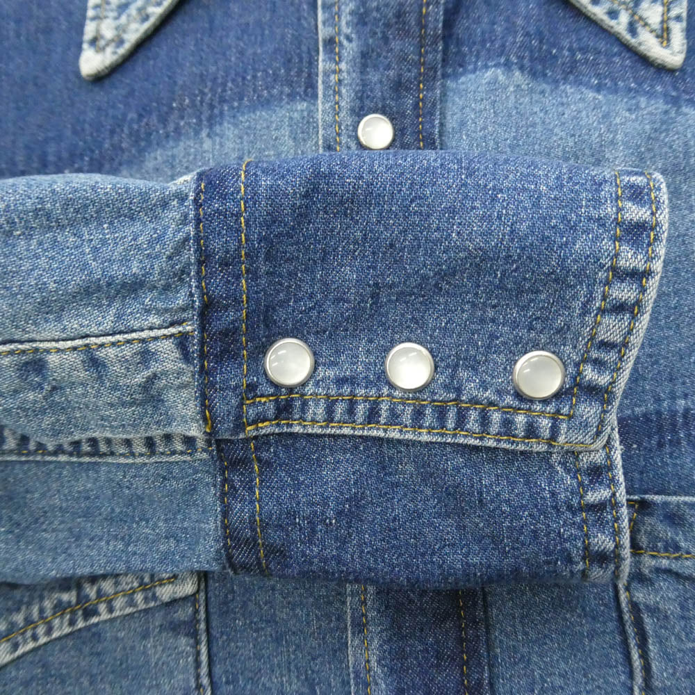 MAISON MARGIELA メゾンマルジェラ 22SS S50DL0504 S30815 Oversize Denim Shirt 四つタグ オーバーサイズ ウエスタンヨーク転写 長袖 デニムシャツ ブルー系 38【中古】