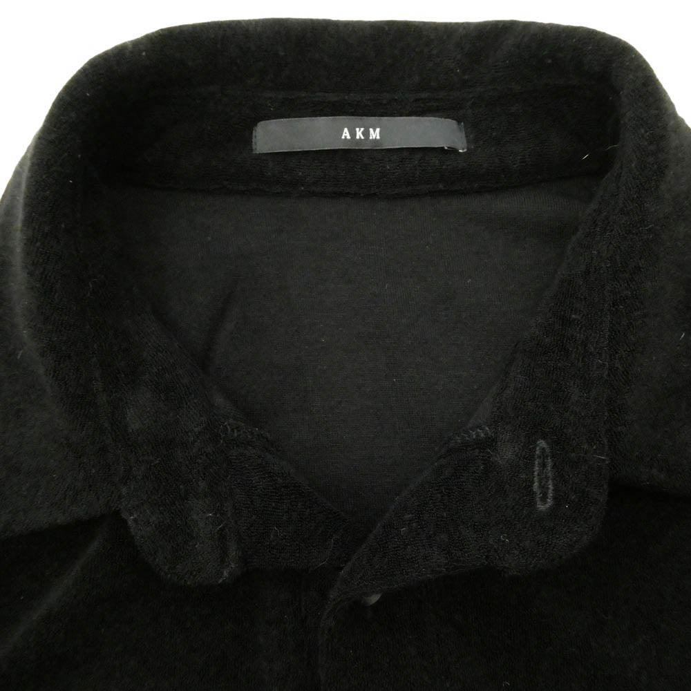AKM エイケイエム T212 TEP003 パイル地 プルオーバー 半袖 ポロシャツ ブラック系 XL【中古】