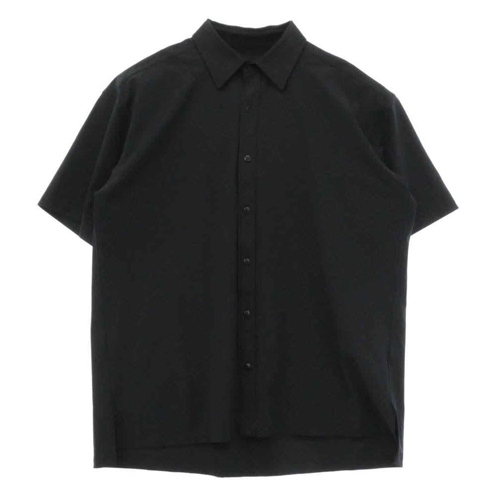 1piu1uguale3 ウノピュウノウグァーレトレ MRS183 NYU112 S/S BIG SHIRTS オーバーサイズ 半袖 シャツ ブラック系 Ⅳ【中古】