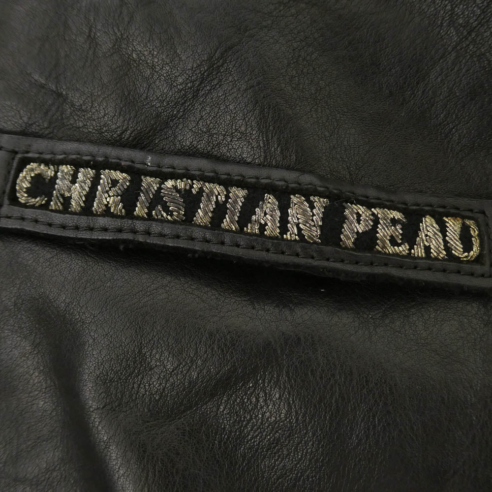 CHRISTIAN PEAU クリスチャンポー レザー 2wayがま口 ハンドバッグ ショルダーバッグ ブラック系 M【中古】