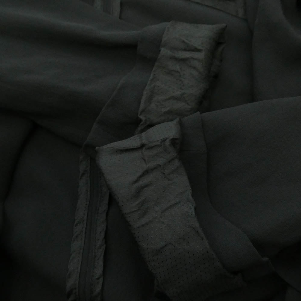 ANN DEMEULEMEESTER アンドゥムルメステール 352-38-60803 シルク100% パラシュートベルトデザイン ドレープ アシメトリーコート ジャケット ブラック系 36【中古】