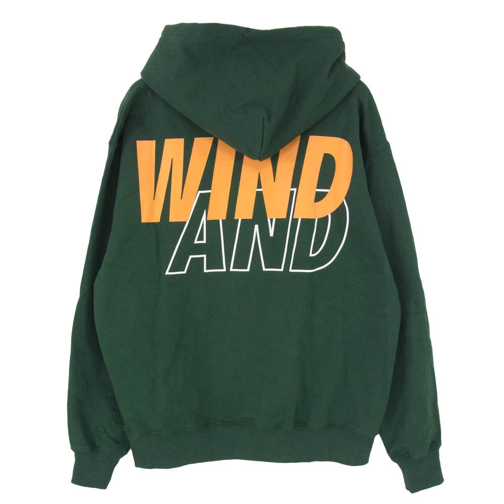WIND AND SEA ウィンダンシー 21AW WDS-SEA-21A-01 ロゴプリント フーディー プルオーバー パーカー グリーン系 M【中古】