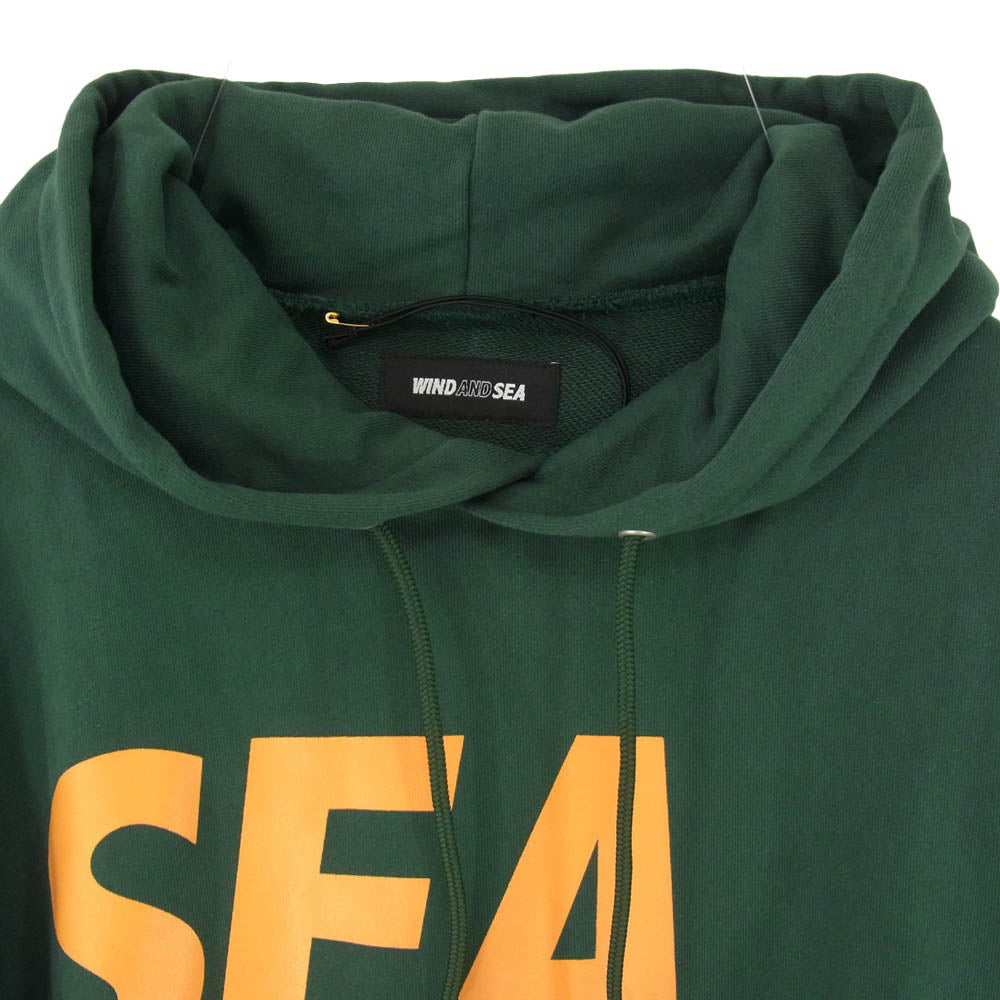 WIND AND SEA ウィンダンシー 21AW WDS-SEA-21A-01 ロゴプリント フーディー プルオーバー パーカー グリーン系 M【中古】