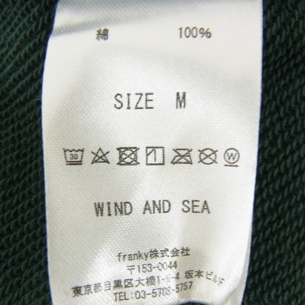 WIND AND SEA ウィンダンシー 21AW WDS-SEA-21A-01 ロゴプリント フーディー プルオーバー パーカー グリーン系 M【中古】