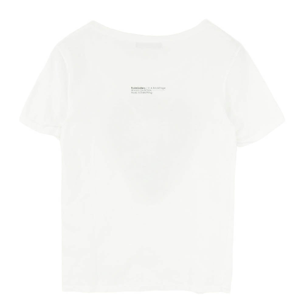 RUDE GALLERY ルードギャラリー ギターピックプリント BEAT ロゴプリント 半袖 Tシャツ クルーネック カットソー ホワイト系 2【中古】