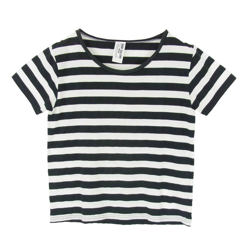 RUDE GALLERY ルードギャラリー ボーダー 半袖 Tシャツ ショートスリーブ カットソー ブラック系 2【中古】