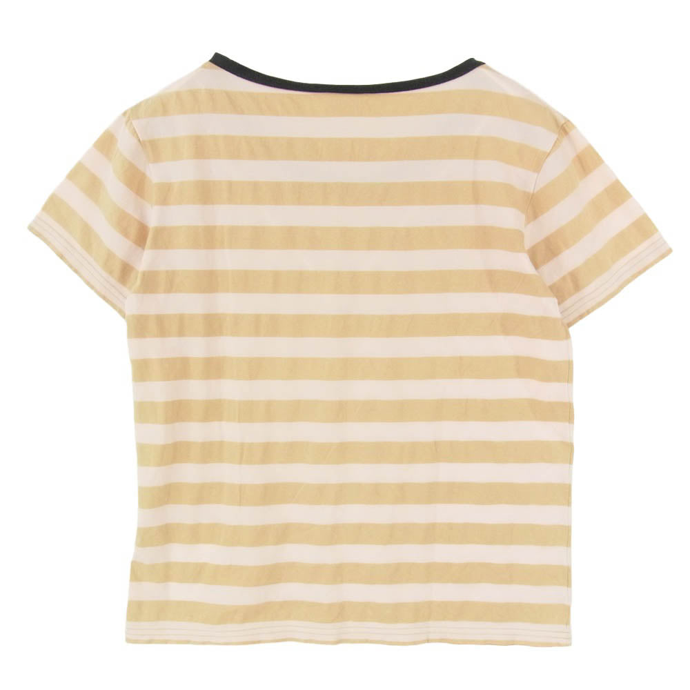 RUDE GALLERY ルードギャラリー ボーダー 半袖 Tシャツ ショートスリーブ クルーネック カットソー ベージュ系 3【中古】