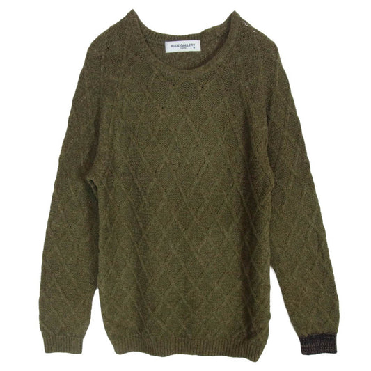 RUDE GALLERY ルードギャラリー クルーネック ニット セーター モスグリーン系 2【中古】