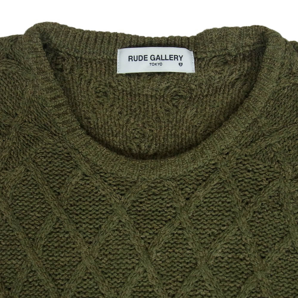 RUDE GALLERY ルードギャラリー クルーネック ニット セーター モスグリーン系 2【中古】