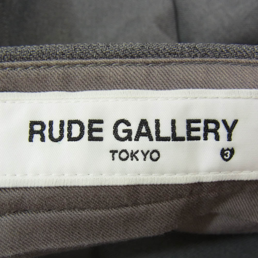 RUDE GALLERY ルードギャラリー 18AW センタープレス 裾ダブル スラックスパンツ トラウザーズ グレー系 3【中古】