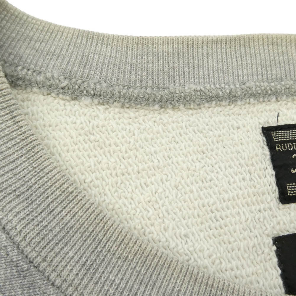 RUDE GALLERY ルードギャラリー 13AW BEATNERD COLLEGE カレッジロゴプリント クルーネック スウェット トレーナー グレー系 2【中古】