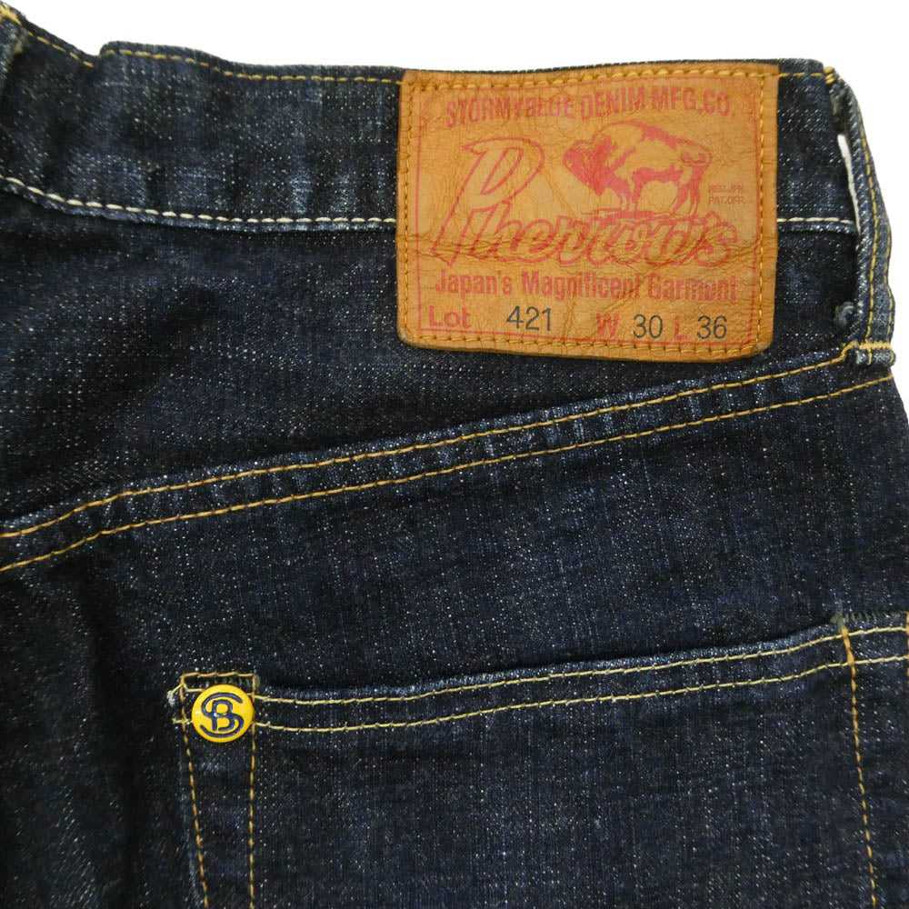 Pherrow's フェローズ lot 421 STORMYBLUE ストーミーブルー デニム パンツ インディゴブルー系 W30【中古】