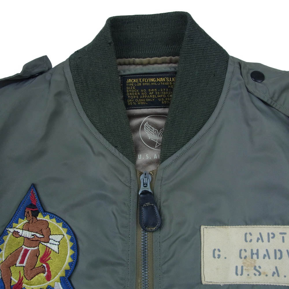 Buzz Rickson's バズリクソンズ BR11132 Type L-2B TOPS APPAREL MFG. CO., INC. フライト ジャケット カーキ系 M【中古】