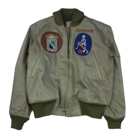 Buzz Rickson's バズリクソンズ BR10994 ワッペン タンカース 裏ボア ミリタリー フライト ジャケット ベージュ系 36R【中古】