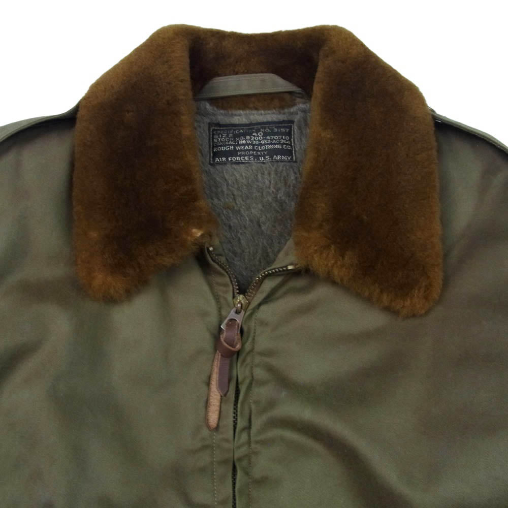 Buzz Rickson's バズリクソンズ BR11133 B-10 ROUGH WEAR CLOTHING CO. フライト ジャケット カーキ系 40【中古】