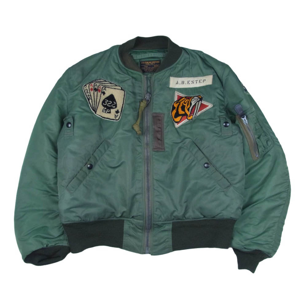 Buzz Rickson's バズリクソンズ BR10981 TYPE MA-1 LION UNIFORM INC. ワッペン ブルゾン ジャケット カーキ系 S【中古】
