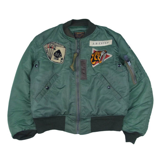 Buzz Rickson's バズリクソンズ BR10981 TYPE MA-1 LION UNIFORM INC. ワッペン ブルゾン ジャケット カーキ系 S【中古】