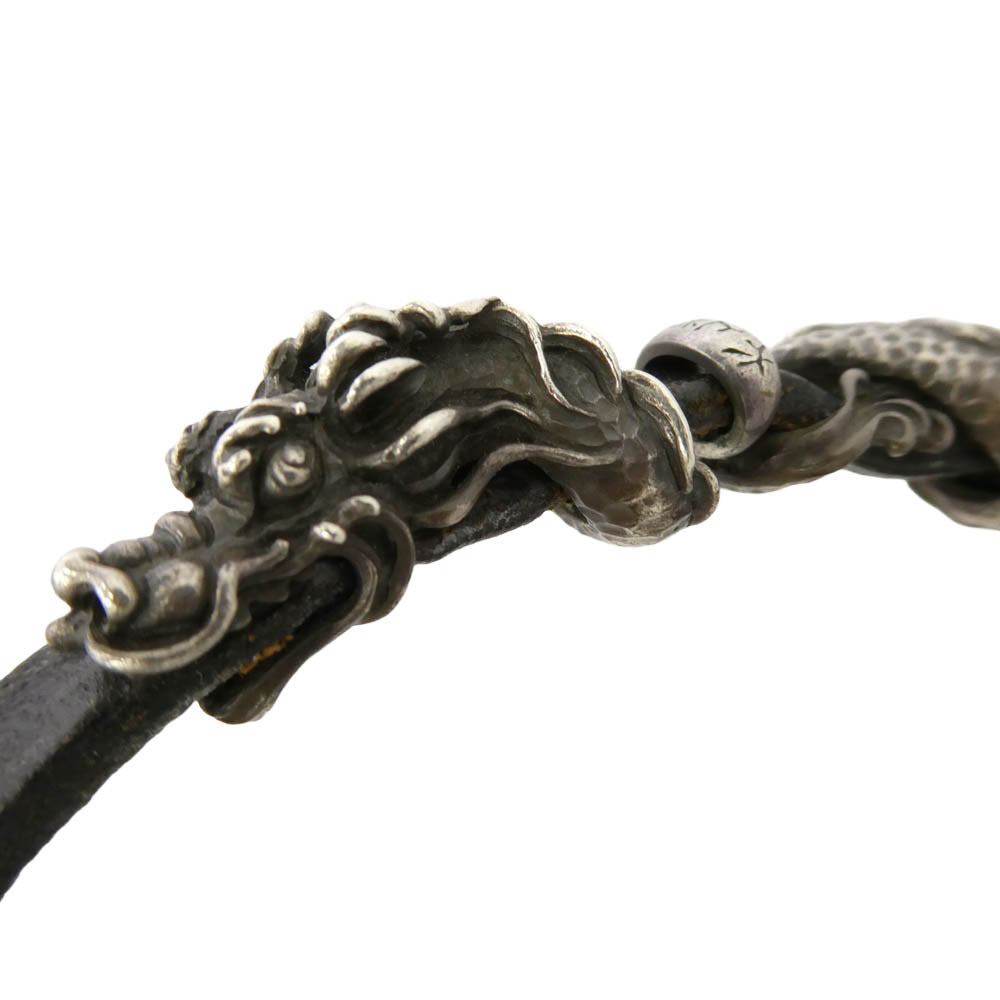 ブルブラッド BRACELET Tao Dragon-Script タオドラゴン ブレスレット シルバー925×レザー ブラック系 シルバー系【中古】