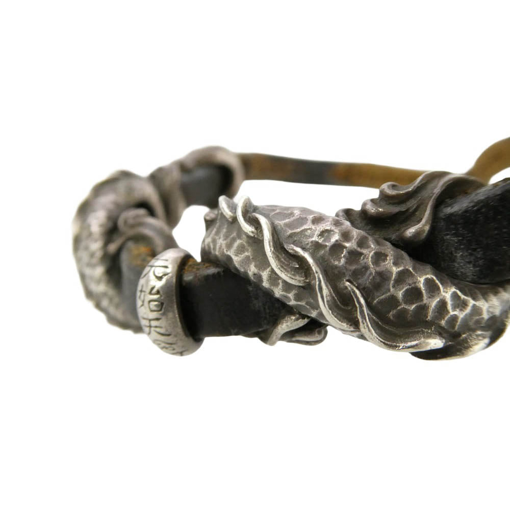 ブルブラッド BRACELET Tao Dragon-Script タオドラゴン ブレスレット シルバー925×レザー ブラック系 シルバー系【中古】