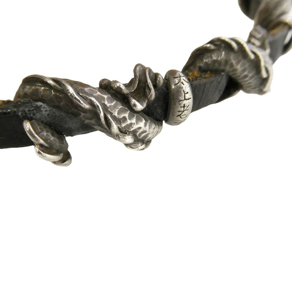 ブルブラッド BRACELET Tao Dragon-Script タオドラゴン ブレスレット シルバー925×レザー ブラック系 シルバー系【中古】