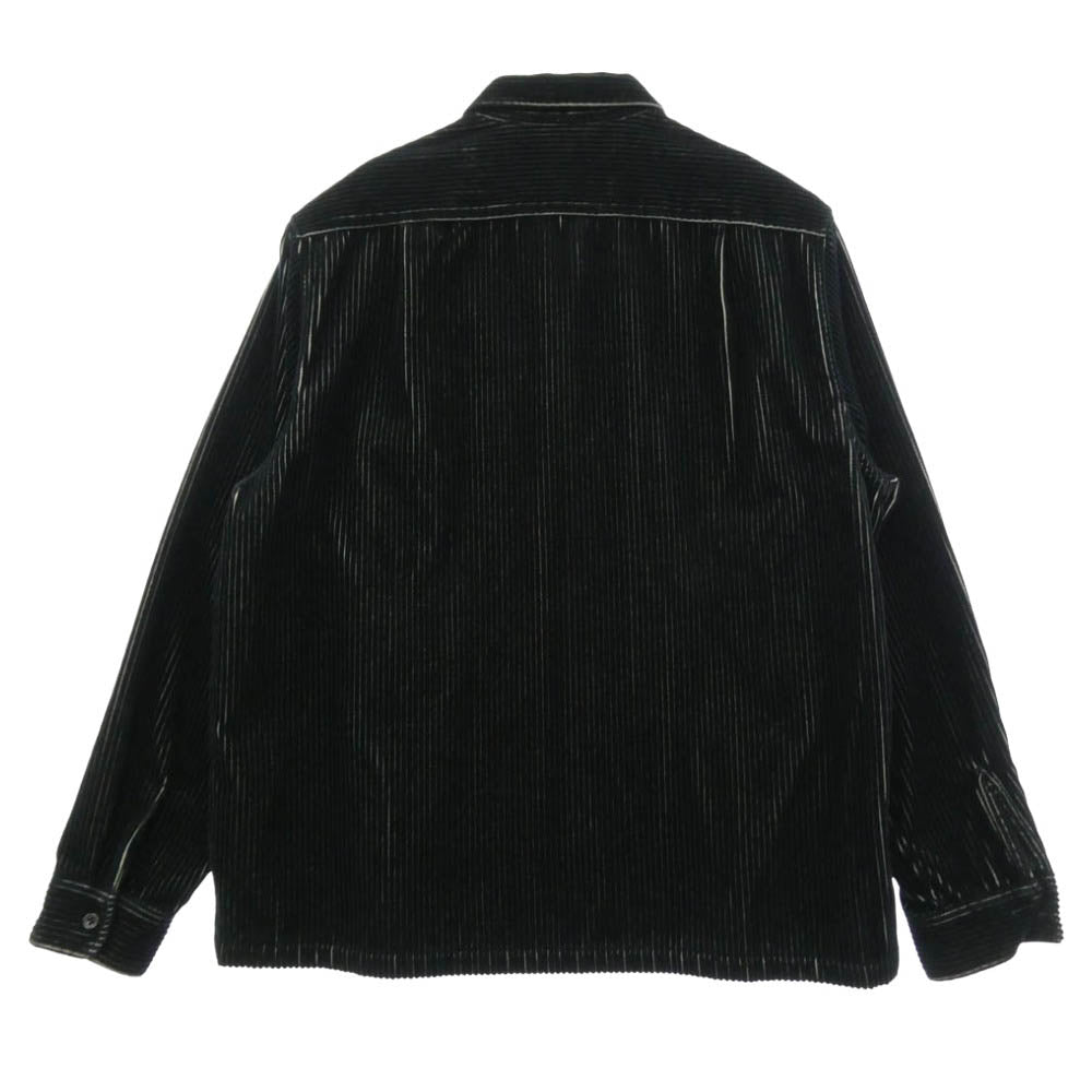 Supreme シュプリーム 23SS 2-Tone Corduroy Zip Up Shirt Black 2トーン コーデュロイ ジップアップ シャツ ブラック系 L【美品】【中古】