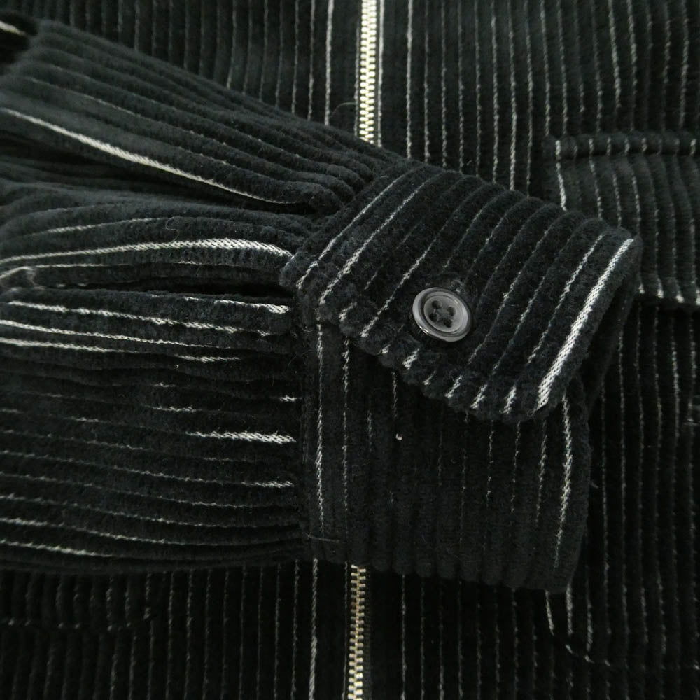 Supreme シュプリーム 23SS 2-Tone Corduroy Zip Up Shirt Black 2トーン コーデュロイ ジップアップ シャツ ブラック系 L【美品】【中古】