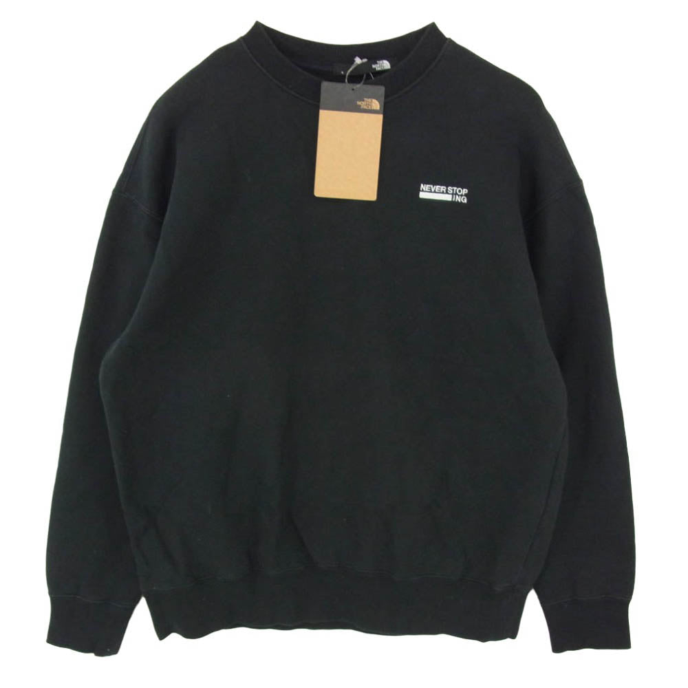THE NORTH FACE ノースフェイス NT62334 NEVER STOP ING CREW ネバーストップアイエヌジークルー スウェット ブラック ブラック系 S【中古】