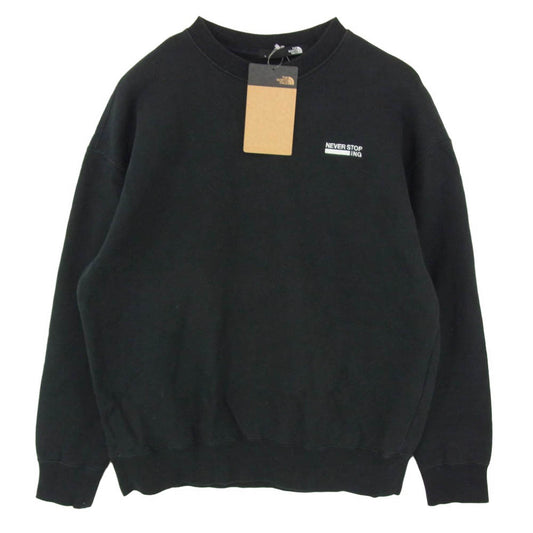 THE NORTH FACE ノースフェイス NT62334 NEVER STOP ING CREW ネバーストップアイエヌジークルー スウェット ブラック ブラック系 S【中古】