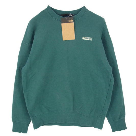 THE NORTH FACE ノースフェイス NT62334 NEVER STOP ING CREW ネバーストップアイエヌジークルー スウェット グリーン系 S【中古】
