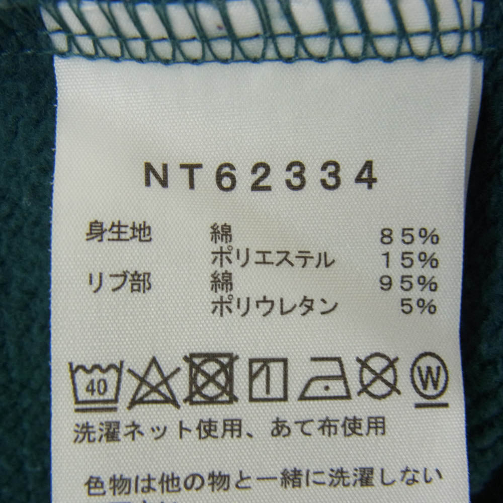 THE NORTH FACE ノースフェイス NT62334 NEVER STOP ING CREW ネバーストップアイエヌジークルー スウェット グリーン系 S【中古】