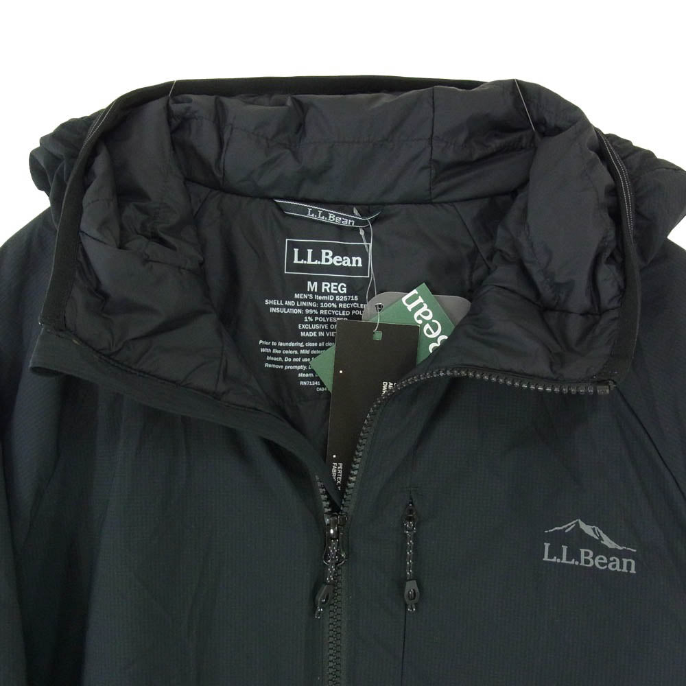 L.L.Bean エルエルビーン 525715 プリマロフト パッカウェイ エアー フーディ ジップアップ ジャケット ブラック系 M【極上美品】【中古】