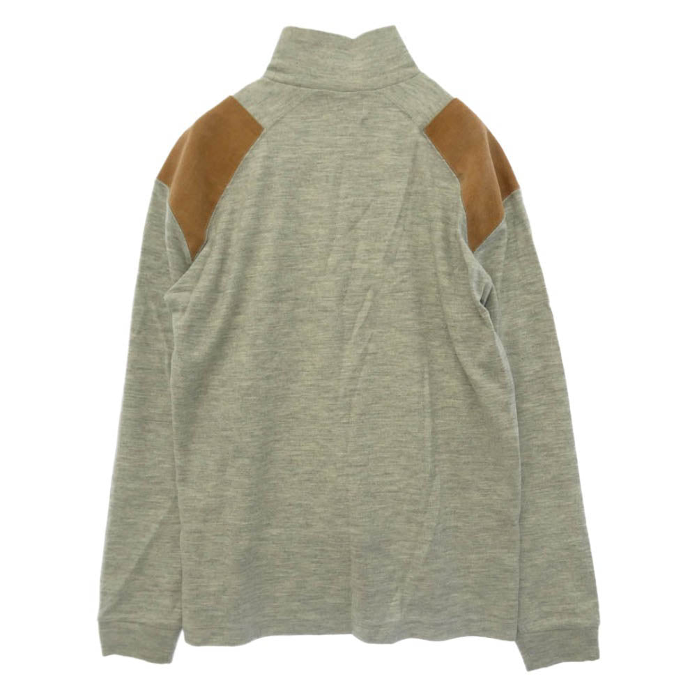 KUON クオン ショルダーキャンバスパッチ タートルネック 長袖 カットソー グレー系 L【中古】