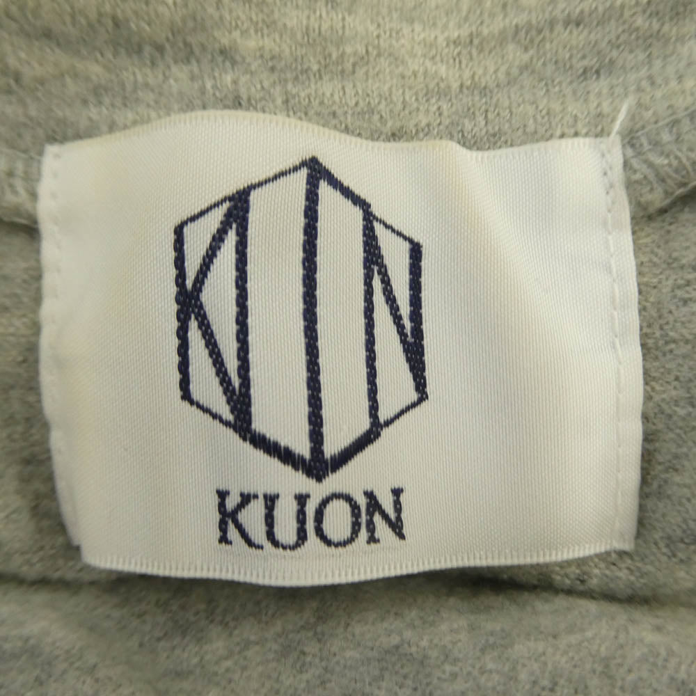 KUON クオン ショルダーキャンバスパッチ タートルネック 長袖 カットソー グレー系 L【中古】