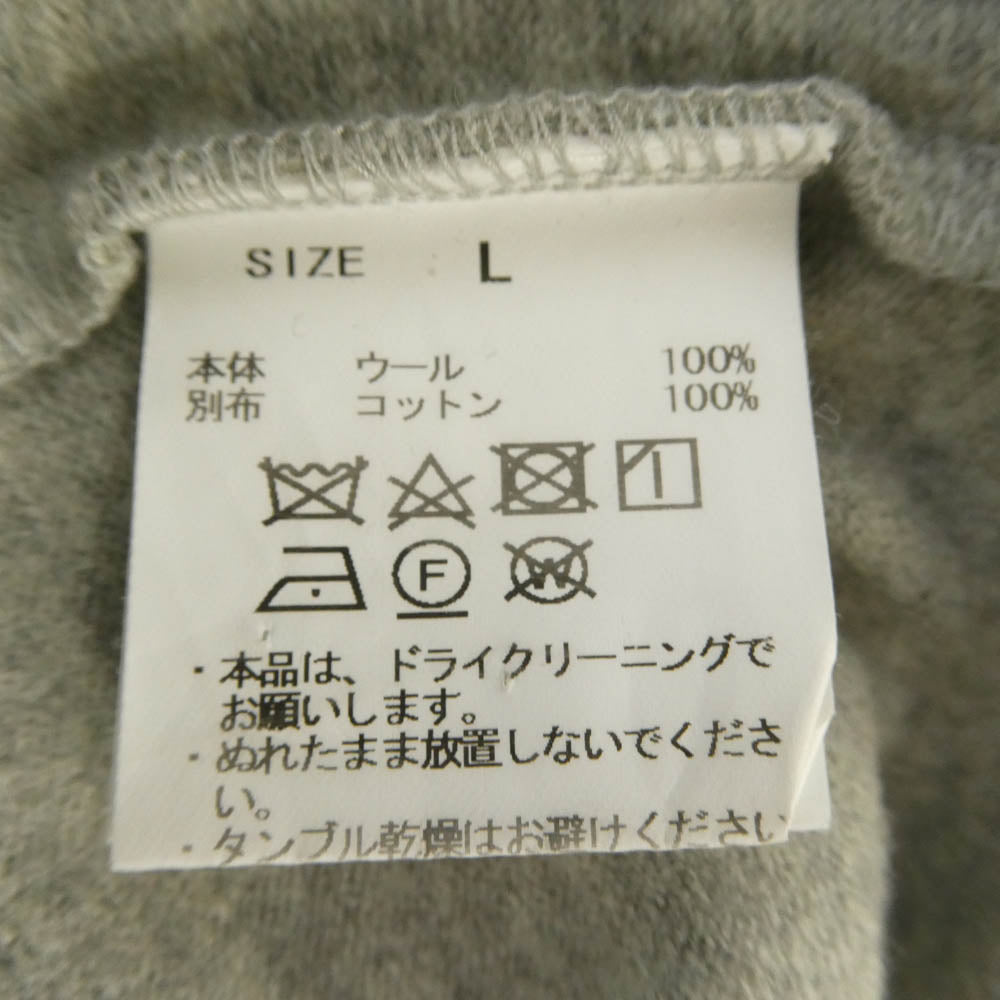 KUON クオン ショルダーキャンバスパッチ タートルネック 長袖 カットソー グレー系 L【中古】