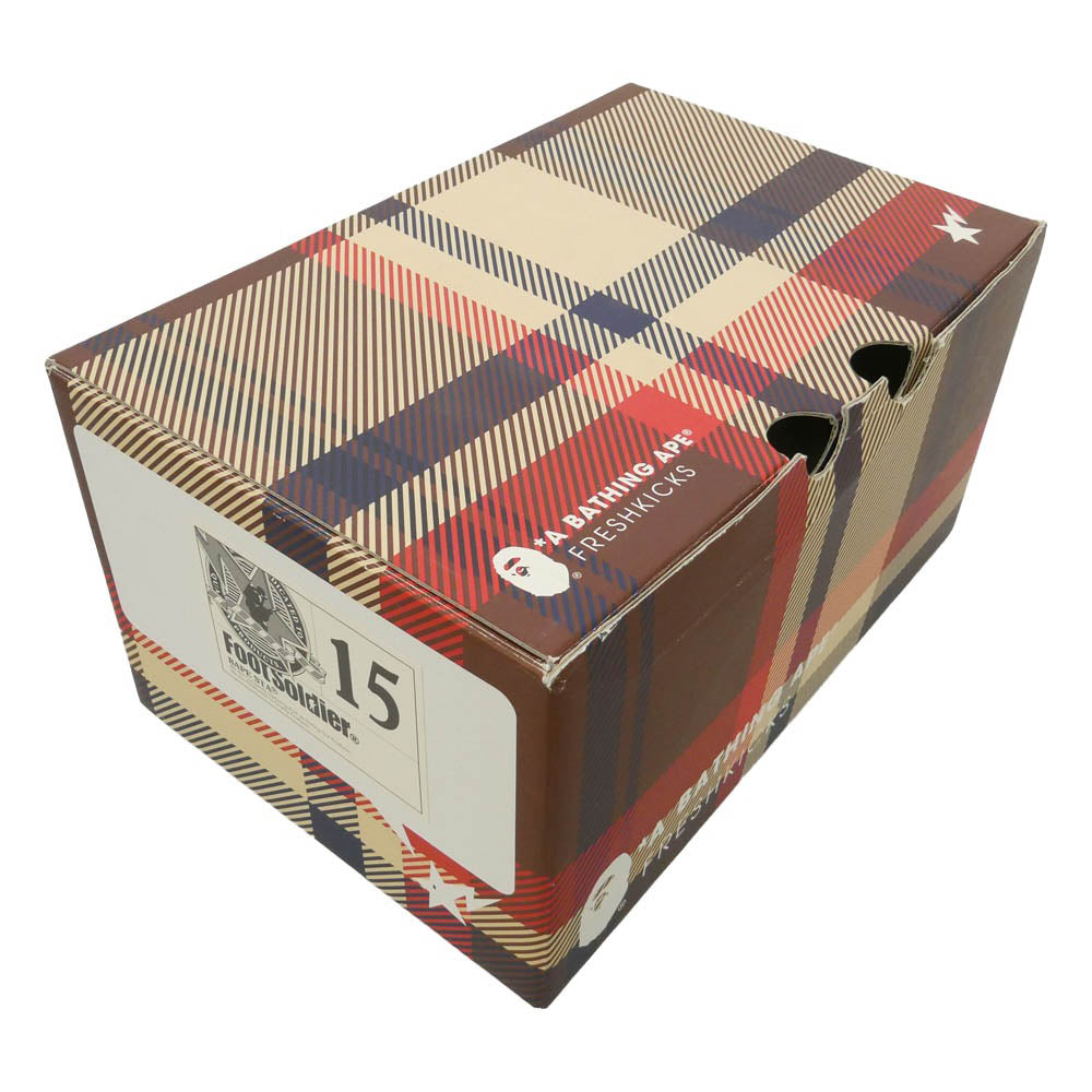 A BATHING APE アベイシングエイプ カモフラ ハイカット サイドサークルロゴ スニーカー シューズ マルチカラー系 15cm【極上美品】【中古】